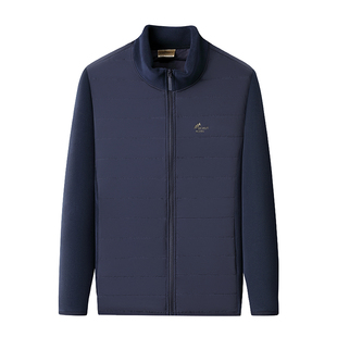 奥利绒拼接拉链开衫卫衣男秋冬季男款纯色立领休闲保暖外套夹克潮