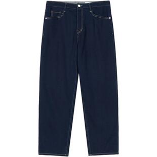 素然klee klee 冬季女士经典气质休闲宽松起绒牛仔锥裤