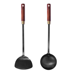 铁娃公社锅铲家用手工铁铲炒菜铲子勺子耐高温木柄把手锅勺套装