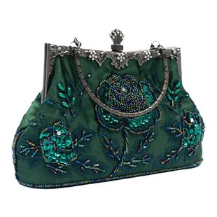 经典时尚珠绣包手提晚宴包串珠手提包复古民族风女包手工艺旗袍包