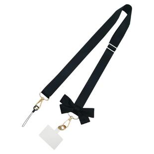 纯色北欧风双头扣可拆卸调节蝴蝶结挂脖子绳手机贴夹垫片斜挎挂绳