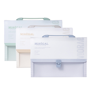 得力风琴包收纳包初中生专用小学生风情包文件袋大容量13层试卷包手提式文件夹a4卷子科目分类整理神器高颜值