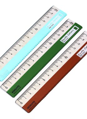 日本KOKUYO国誉尺子Earth Colors直尺波浪纹便捷划线简约亚克力小学生用尺子耐磨几何绘图测量作图刻度尺15cm