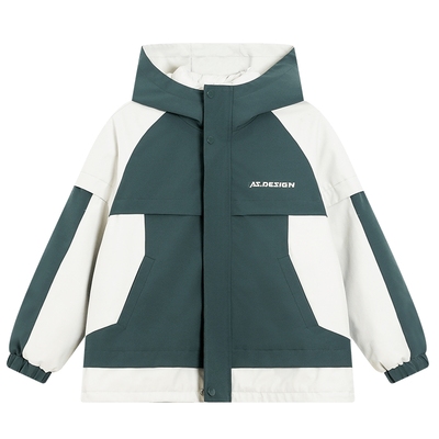 户外撞色时髦三合一冲锋衣羽绒服