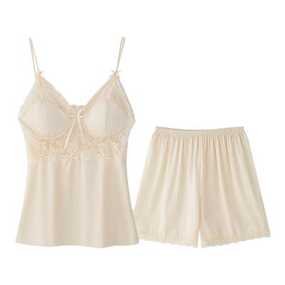 情侣冰丝绸夏季睡衣家居服套装