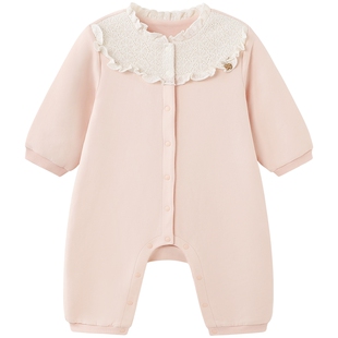 【商场同款】英氏女童连体0-2岁衣春季新款婴儿衣服长袖哈衣童装