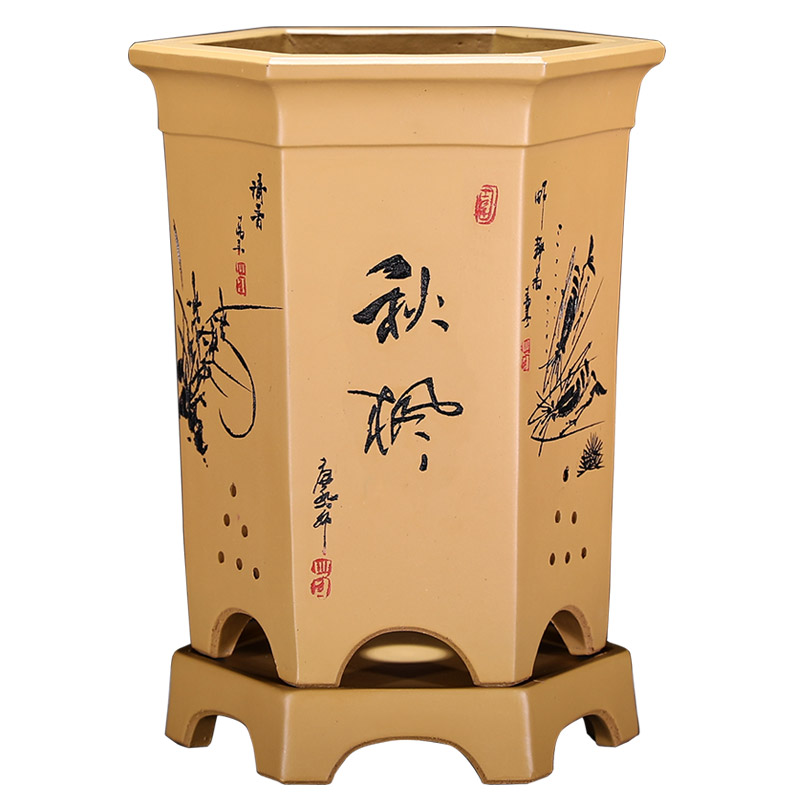 精品紫砂宜兴方形桌面清仓花盆