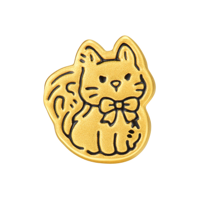 明牌珠宝小猫小狗硬金串珠  黄金路路通足金情人节礼物AFP1505