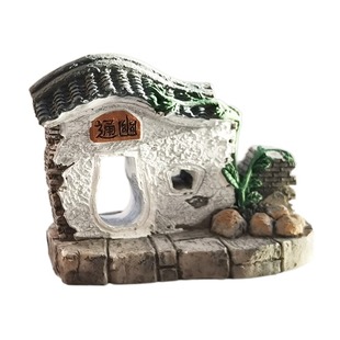 中式古典江南园林院门建筑小摆件通幽第一洞天微景观假山盆景装饰