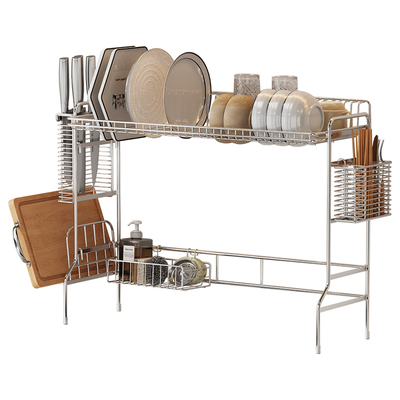 304不锈钢厨房水槽上方沥水架洗碗池置物架碗碟盘收纳架沥水碗架