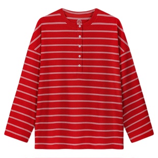 swx studio ”松弛条纹“大骨架偏爱休闲大版长袖条纹打底T恤打底