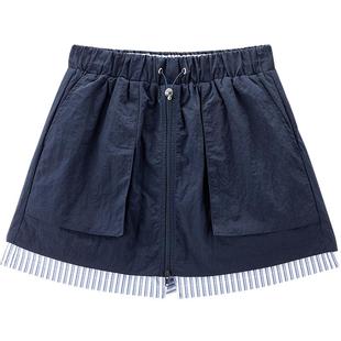 【商场同款】乐町活力撞色A字短裙夏季工装大口袋半身裙C2GEF2315