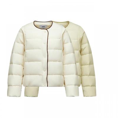 森马90绒子假两件花苞薄羽绒服女