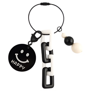 微笑脸镜子钥匙扣挂件网红ins小清新女士包包挂饰汽车钥匙链圈品