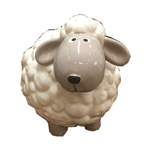 可爱陶瓷绵羊肖恩不可取存钱罐只存不取陶瓷钱罐理财钱罐生日礼物