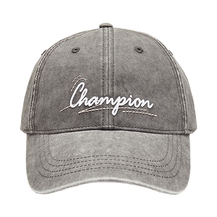 Champion草写刺绣棒球帽男女情侣时尚通勤运动休闲鸭舌帽子潮