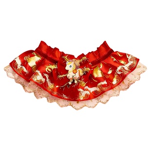 宠物狗狗马年喜庆围脖过年红围巾金蛇口水巾节日装饰拍照用品柯基