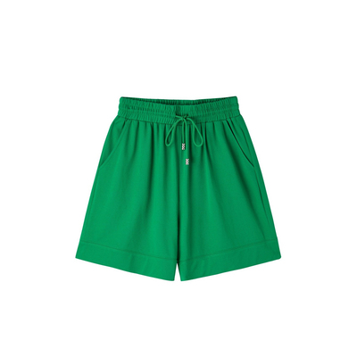 U/TI墨绿色阔腿运动风短裤女时尚百搭宽松休闲裤尤缇2023夏季新款