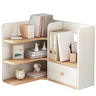 桌面置物架实木多层书架书桌收纳置物架学生桌面转角书柜书房桌上