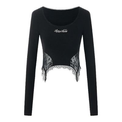 AURA美式复古修身短款打底衫