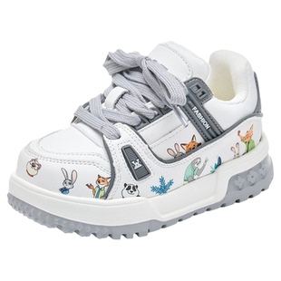韩版儿童板鞋卡通动物城春季新款休闲男童胖丁透气防滑女童运动鞋