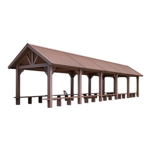 户外长廊园林文化连廊公园凉亭庭院别墅铝合金仿古建景观廊架定制