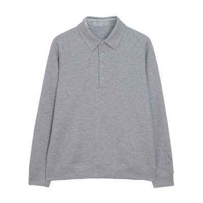 秋季轻量舒适珠地空气层翻领卫衣