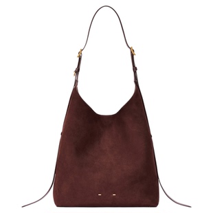Fabrique 高级感雾面磨砂牛皮多用单肩斜挎Hobo垂耳包真皮女包包