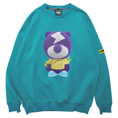 lnbr熊電潮牌漫画卫衣oversize