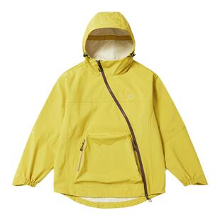 WHEELS and WIND 男女款3L防撕裂格子布斜拉链连帽冲锋衣夹克外套