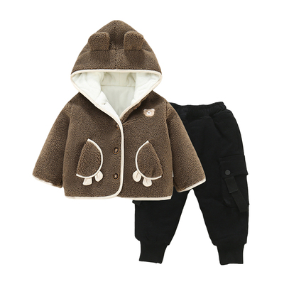 男宝宝冬季加绒加厚套装