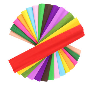 彩色皱纹纸手工花材料彩带立体花小学生幼儿园荷花褶皱纸折纸花艺