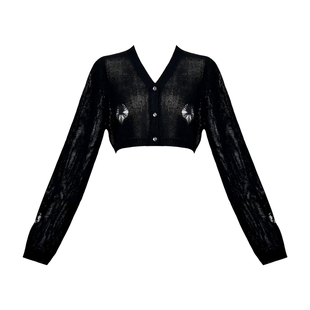 VOCK 氤氲心动 慵懒风百搭显瘦防晒夏季薄款微透针织短款开衫外套