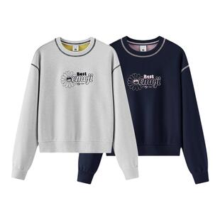 商场同款|森马emoji™ 联名系列卫衣女春刺绣2026新款小个子衣服