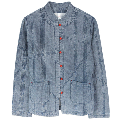 古石后仿丝棉短款复古风修身外套