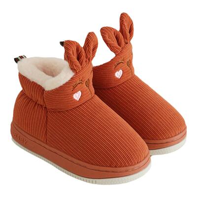 中大童冬季棉拖鞋男童加厚绒保暖女童居家鞋卡通可爱儿童包跟棉鞋