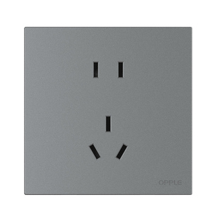 欧普现代风哑光磨砂开关插座面板单开双开多墙壁灯按钮W80悦颜灰