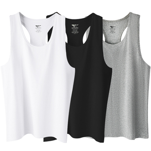 七匹狼挖肩工字背心男纯棉健身汗衫透气高弹力打底衫内搭上衣运动