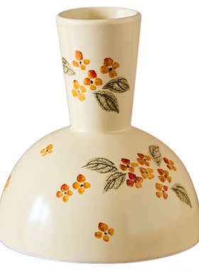 陶美集桂花花瓶新中式客厅小摆件