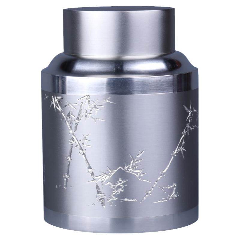 纯锡手工茶叶罐四君子大号储茶罐