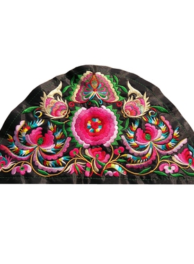 苗绣刺绣成品绣花贴片服装花辅料