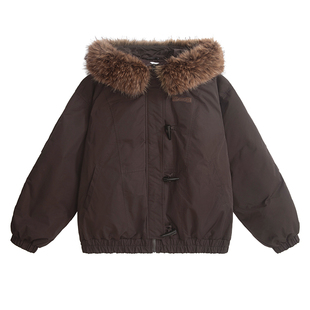 UNIFREE韩系工装羽绒服冬季新款90鸭绒亲服不闷休闲毛领防风外套