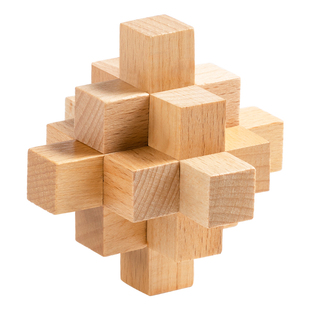 九通鲁班锁孔明锁榉木儿童成人智力玩具入门地狱级难度全套礼盒