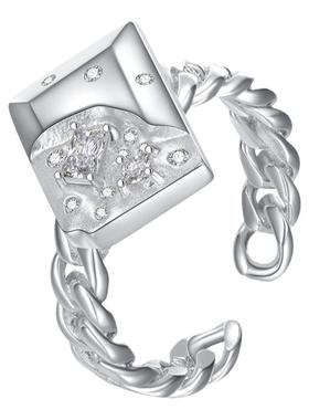 麻花开口戒指女食指小众设计