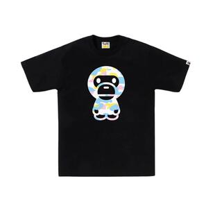 BAPE男装26年春夏糖果迷彩卡通小猴BABY MILO印花短袖T恤X00910Q