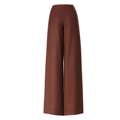 拓美新款焦糖色宽松舒适羊毛长裤