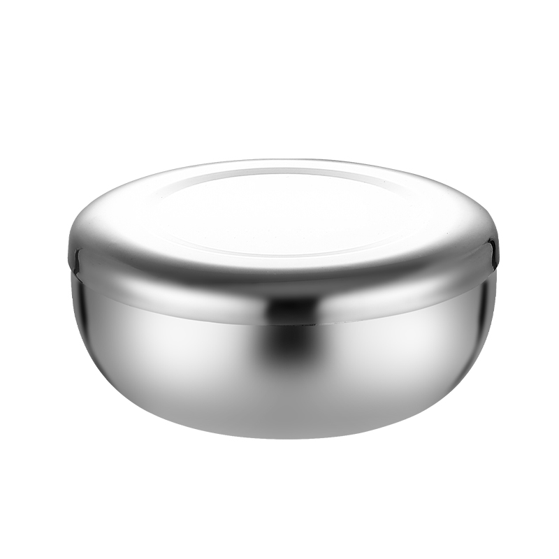 304不锈钢单层米饭碗带盖小饭盒圆形蒸饭蒸蛋小碗食品留样专用盒