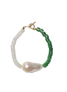 uni优霓巴洛克翡翠珍珠手链轻奢