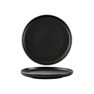 黑色磨砂牛排盘子西餐盘商用网红餐盘牛扒盘陶瓷家用菜盘日式餐具