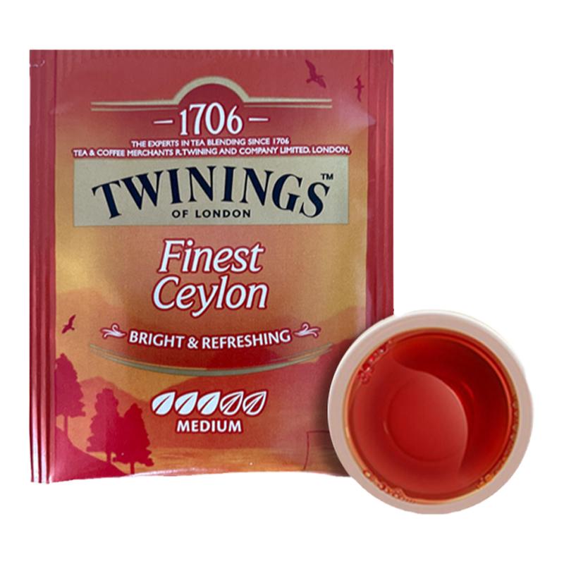 Twinings川宁精品锡兰红茶100包盒装袋泡茶包餐饮装烘培茶饮